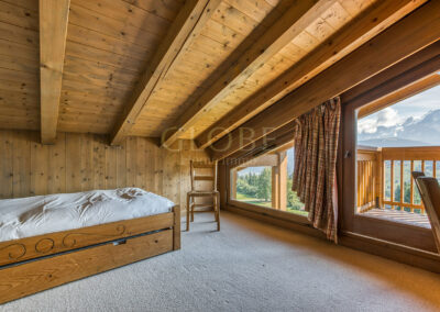 Chambre appartement duplex Megève Combloux